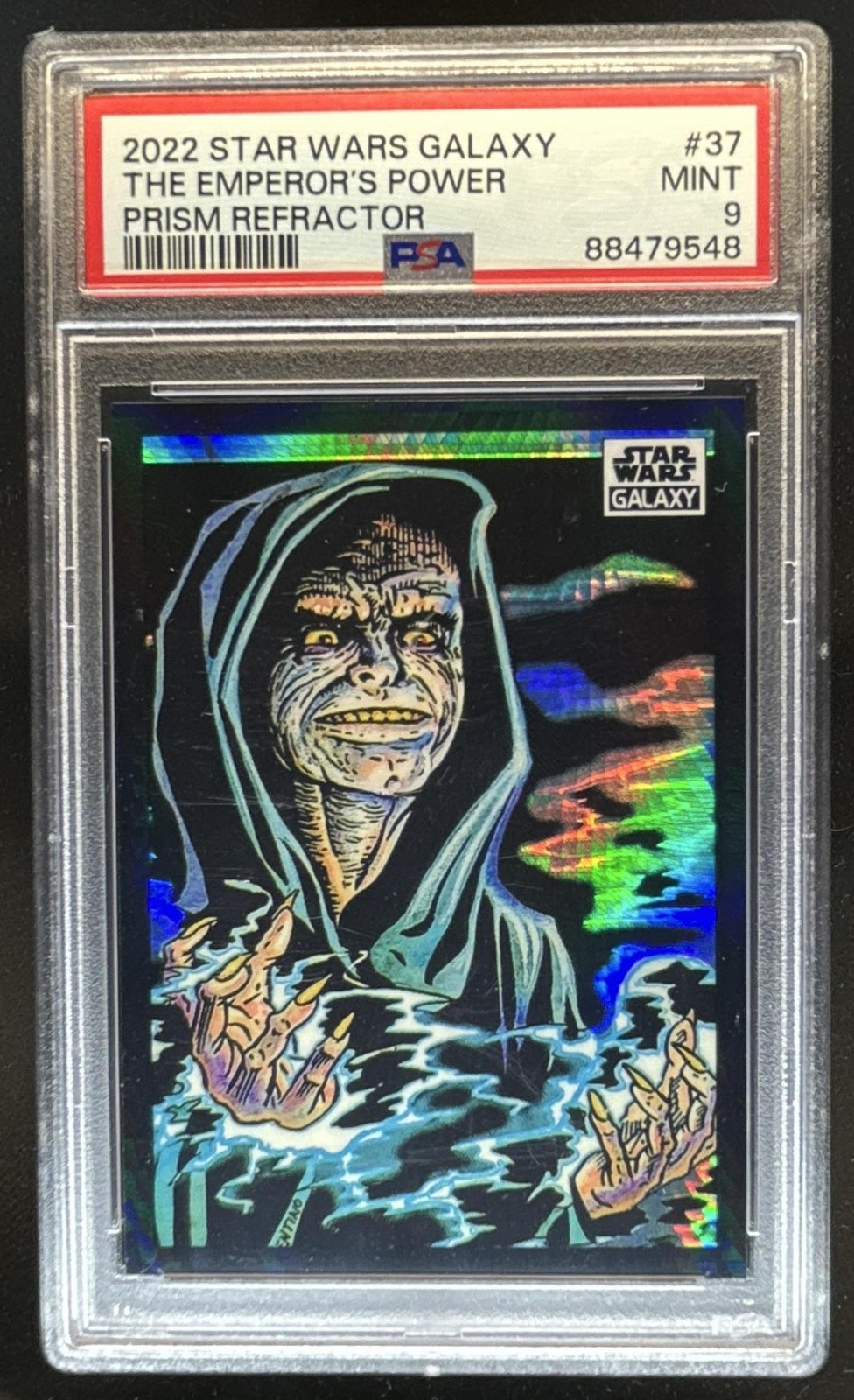 2022 Topps Chrome Star Wars Galaxy The Emperor s Power Prism #/75 PSA 9