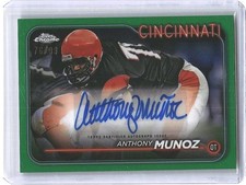 Anthony Munoz 2024 Topps Chrome Green Refractor /99 Auto Variation HOF Bengals