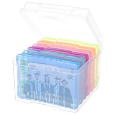 Photo Storage Box 4" x 6", Extra Large Transparent Plastic Photo Organizer Cr...