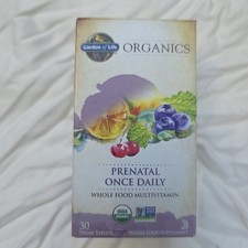 Garden of Life Organic Prenatal Multivitamin 30 Vegan Tablets Exp 10/2027