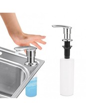 Cozzine Kitchen Sink Soap Dispenser Pump Built-in 500ml Zinc Alloy Chrome Silver