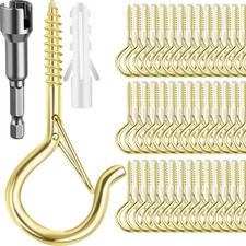 96 Q-Hanger Hooks Gold w/ Safety Buckle for Lights Plants Ceiling Wall Mount