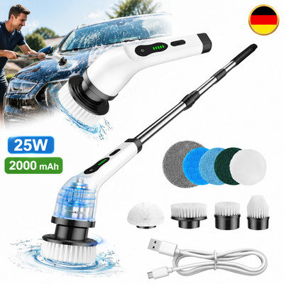 Elektrische Bürste 2000 mAh 9 in 1 360° 100 cm Verlängerungsstange 2 Gänge DE
