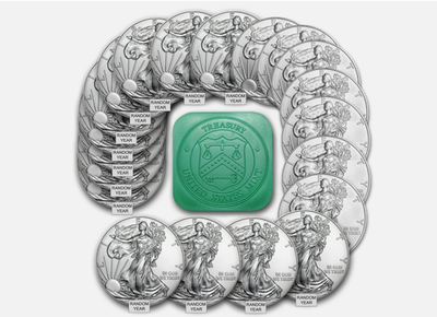 #ad #ad 1 oz American Silver Eagle BU Random Year Lot of 20 US $859.99