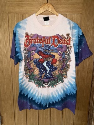 Vintage 2000 Liquid Blue Grateful Dead Terrapin Moon Tie Dye T-Shirt Size Medium