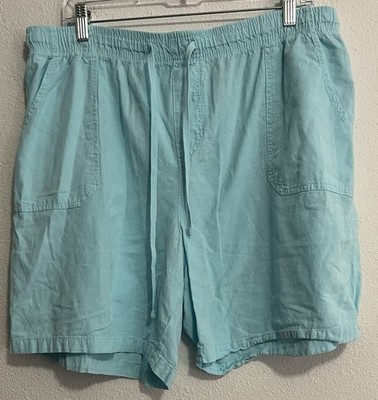 Basics Editions Men's Blue Solid Chino Shorts, Cotton, Drawstring, Pockets