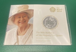 2016 Her Majesty The Queen 90th birthday Half Ounce £20 silver coin Royal Mint