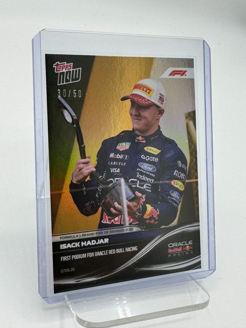 2026 Topps NOW F1 #035 Isack Hadjar 30/50 GOLD FOIL Monaco Red Bull Formula 1
