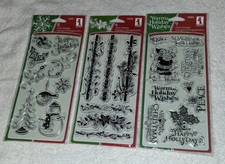 Inkadinkado Christmas Clear Stamp Sets Snowman Bird Santa Border Expressions NEW