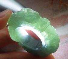 Certified Green Burma Natural A JADE Jadeite Dragon RING USA. 13.25    725003