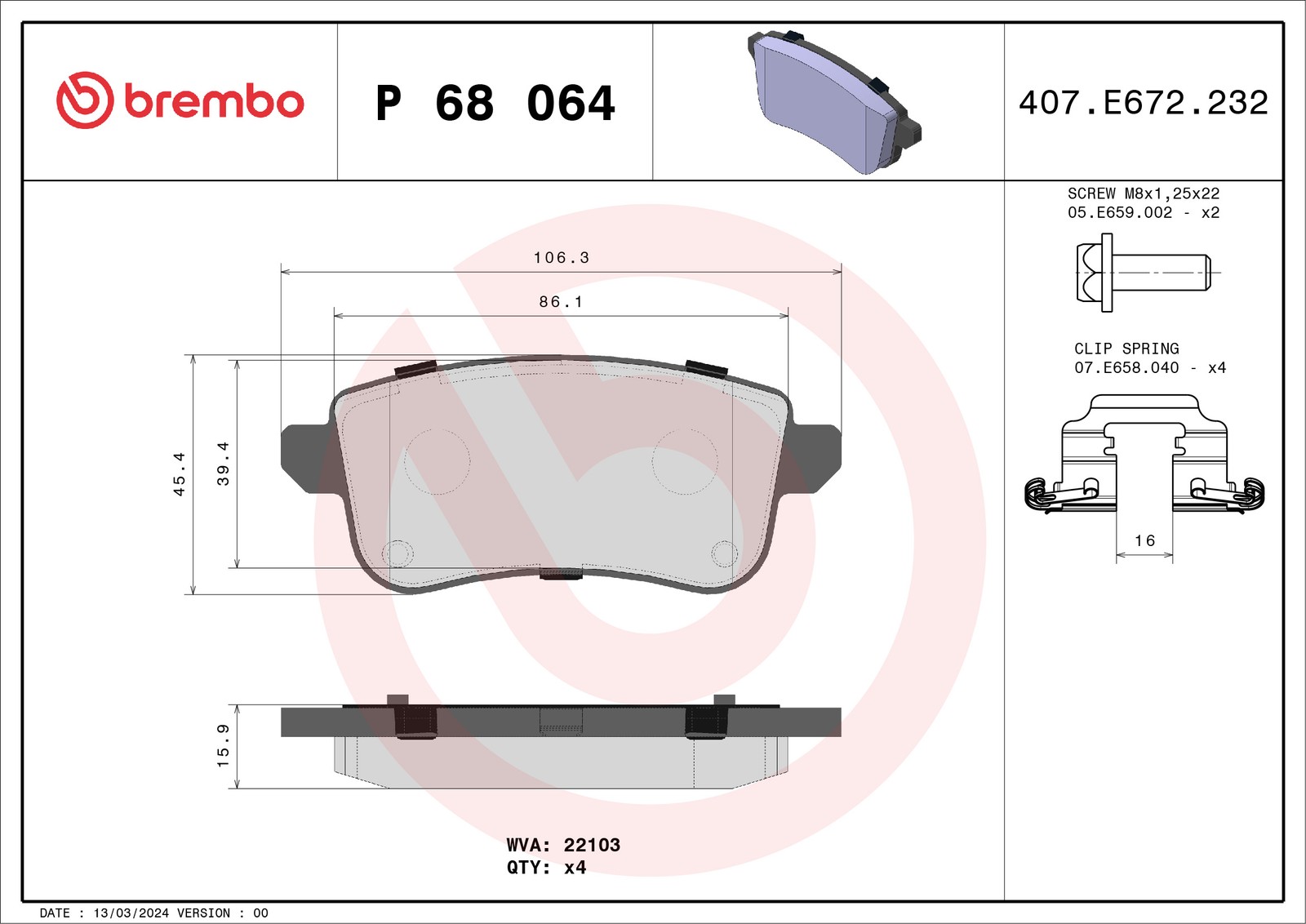 Für BREMBO KLOCKI SZCZEKI CYLINDERKI P 68 064 BRAKE PADS RENAULT GRAND SCENIC I - Bild 6