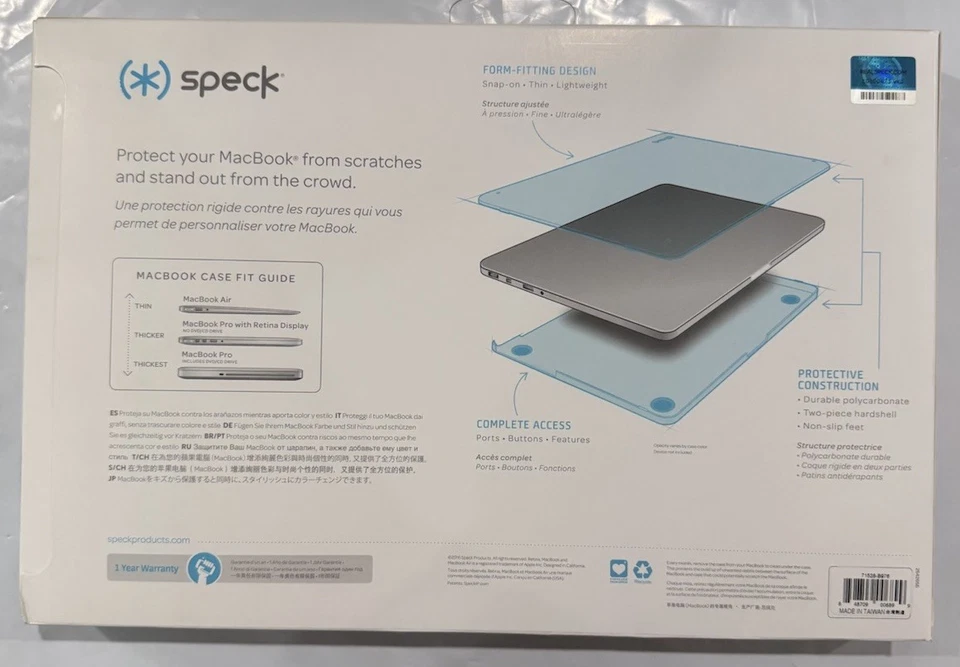 Estuche Speck SeeThru Macbook Pro 13 pulgadas gris níquel pies de goma Foto 2 de 4