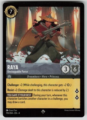 Raya - Unstoppable Force Super Rare Ursula's Return 193/204 Disney Lorcana NM