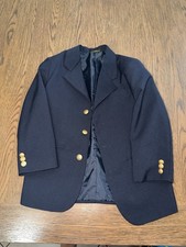 Boys Navy Solid Lined Blazer Sport Coat 3-Button Notch Lapel Size 8 REG