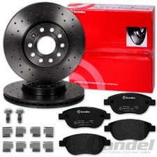 brembo GELOCHTE BREMSSCHEIBEN+ BELÄGE VORNE passend für PEUGEOT 206 207 307 1007