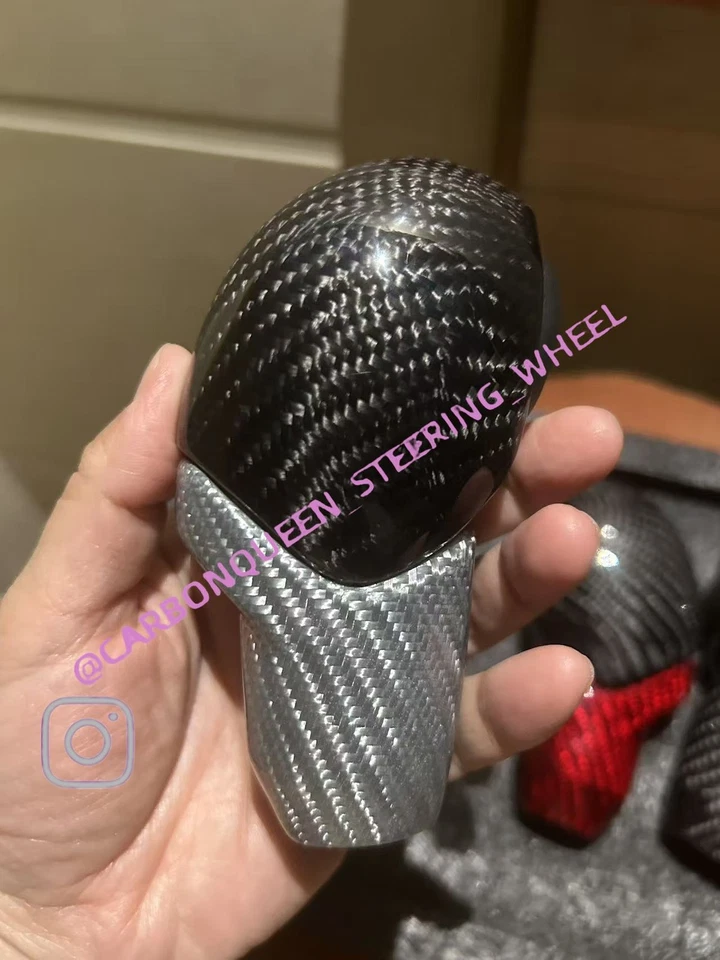 Perilla de cambio de marchas automática de fibra de carbono real para Nissan 370Z Z34 Foto 2 de 4