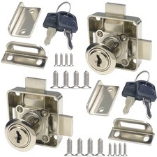 2 PCS Double Door Cabinet Lock Deadbolt Keyed Alike Left Mount 3/4 Inch Drill