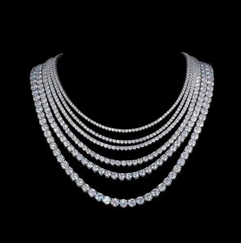TENNIS CHAIN REAL ICED OUT Moissanite VVS1 & 925 Sterling SILVER Rapper Necklace - product listing photo