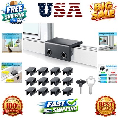 Window Locks,12 Pack Sliding Window Locks with Key for Vertical & Horizontal ...