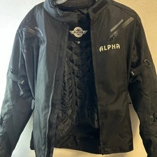 Alpha Cycle Gear Breathable Bikers Riding Protection Motorcycle Jacket Black M
