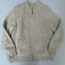 L.L.Bean Lambswool Sweater Jacket Plaid Lined...