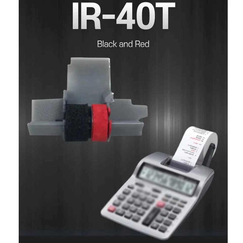 60pcs IR-40T Black & Red Calculator Ink Rollera for CP13 NR42 IR40T Sharp Casio - Image 2 of 4