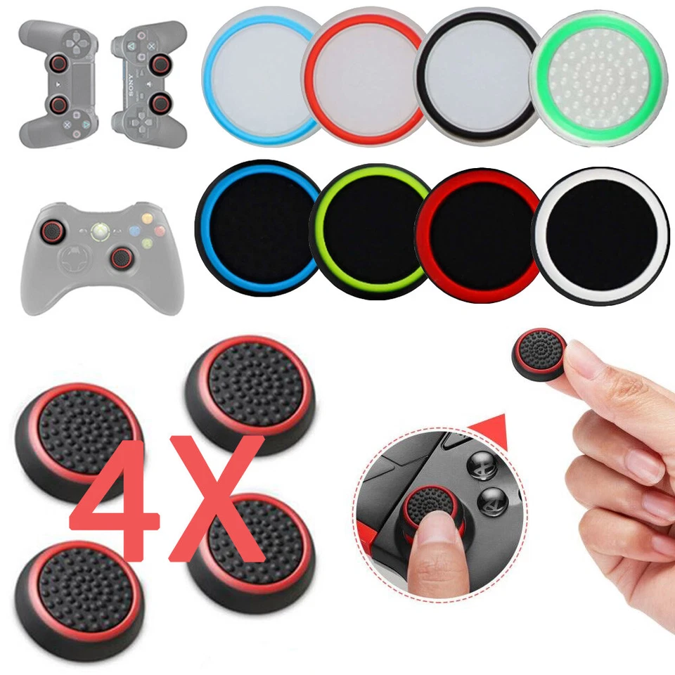 BAGMAXX 4x Controller Thumbstick für PS5 PS4 Xbox Series X/S Silikon Kappe Grip Leuchten