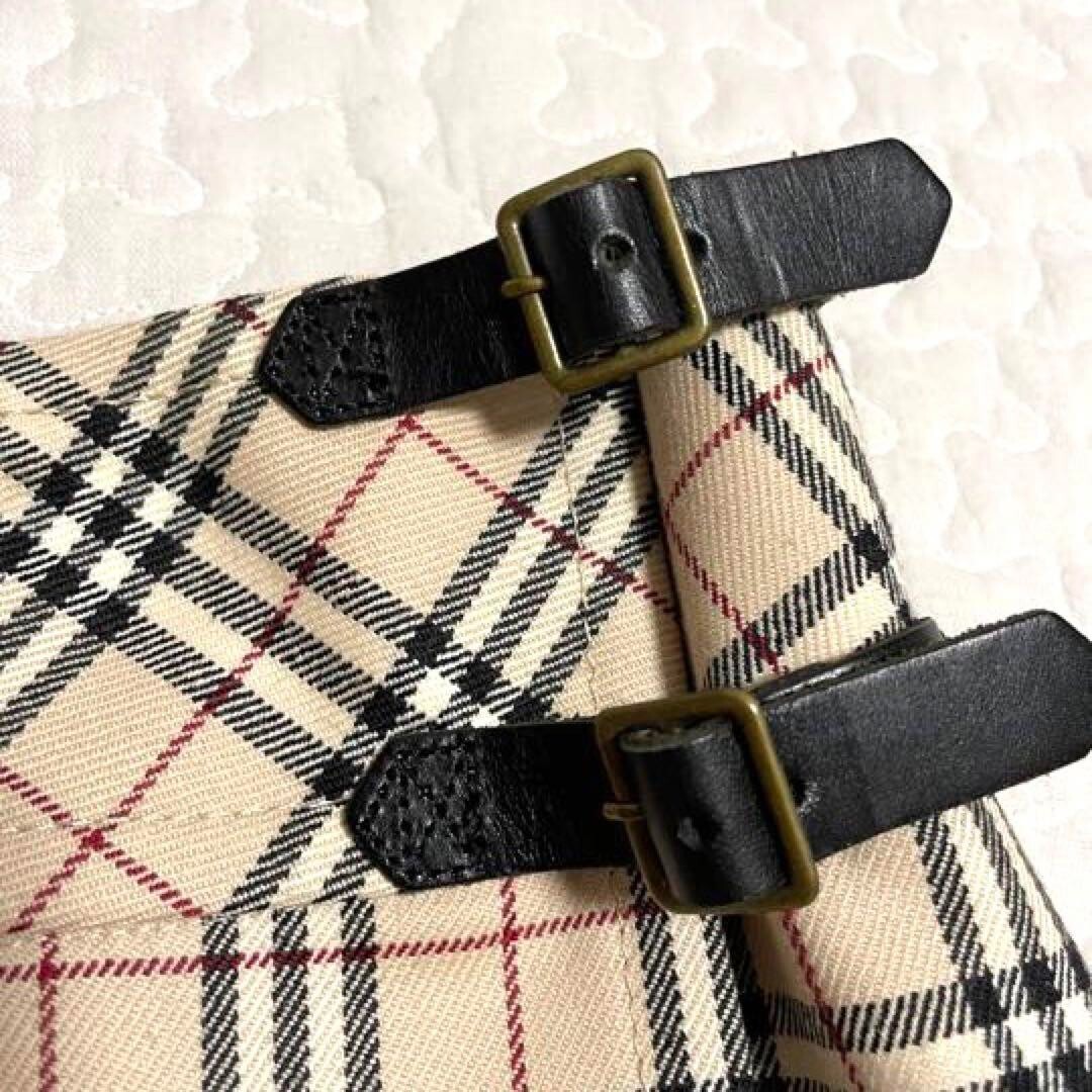 Burberry Blue Label Nova Check Wrap Mini Skirt Beige Color Size 38