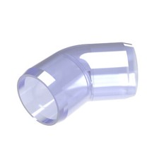 1" 45-Deg PVC Elbow, Clear UV FORMUFIT Furniture Grade, Made in USA