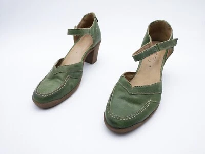 Camel active Escarpins Femmes Chaussure Talon Schuh Cuir Vert Taille 38 Eu Art - Photo 1/3
