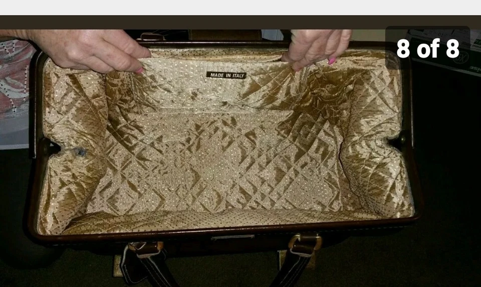 Bolso de viaje CUERO TOSCANO médico fuerte con doble fondo hecho en Italia bric's Foto 4 de 4