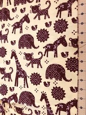 Zoo Animals on Yellow Flannel fabric sold by the yard 1072