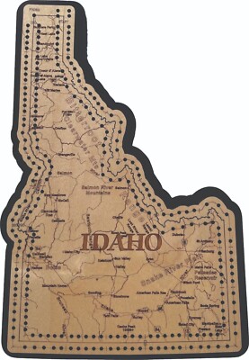 Idaho State Shape Road Map Cribbage Board