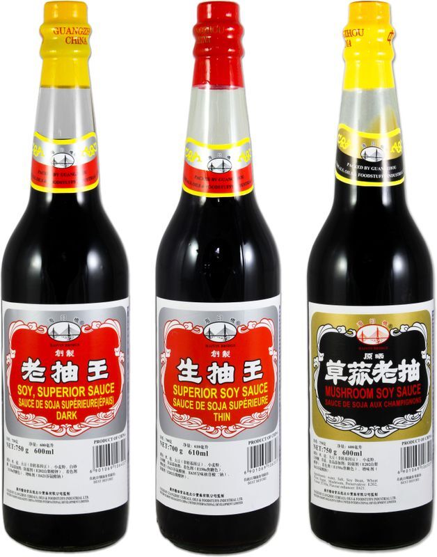 3 verschiedene Sorten Sojasauce von Haiyin Bridge (Dunkel, Hell, Pilz) Sojasoße