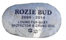 pet headstone grave marker -11" personalized - custom engraved - river rocks