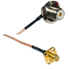 RG316 UHF Female Angle Bulkhead to RP-SMA Female Flange RF Cable Rapid-SHIP LOT