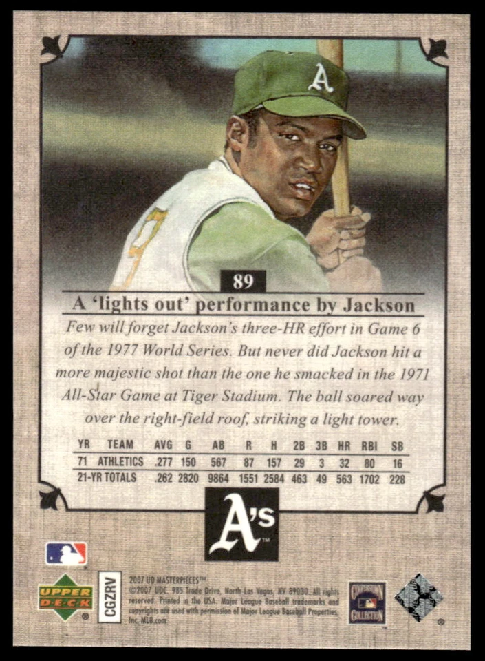 2007 Upper Deck Masterpieces #89 Reggie Jackson BASEBALL Oakland Athletics - Image 2 of 2