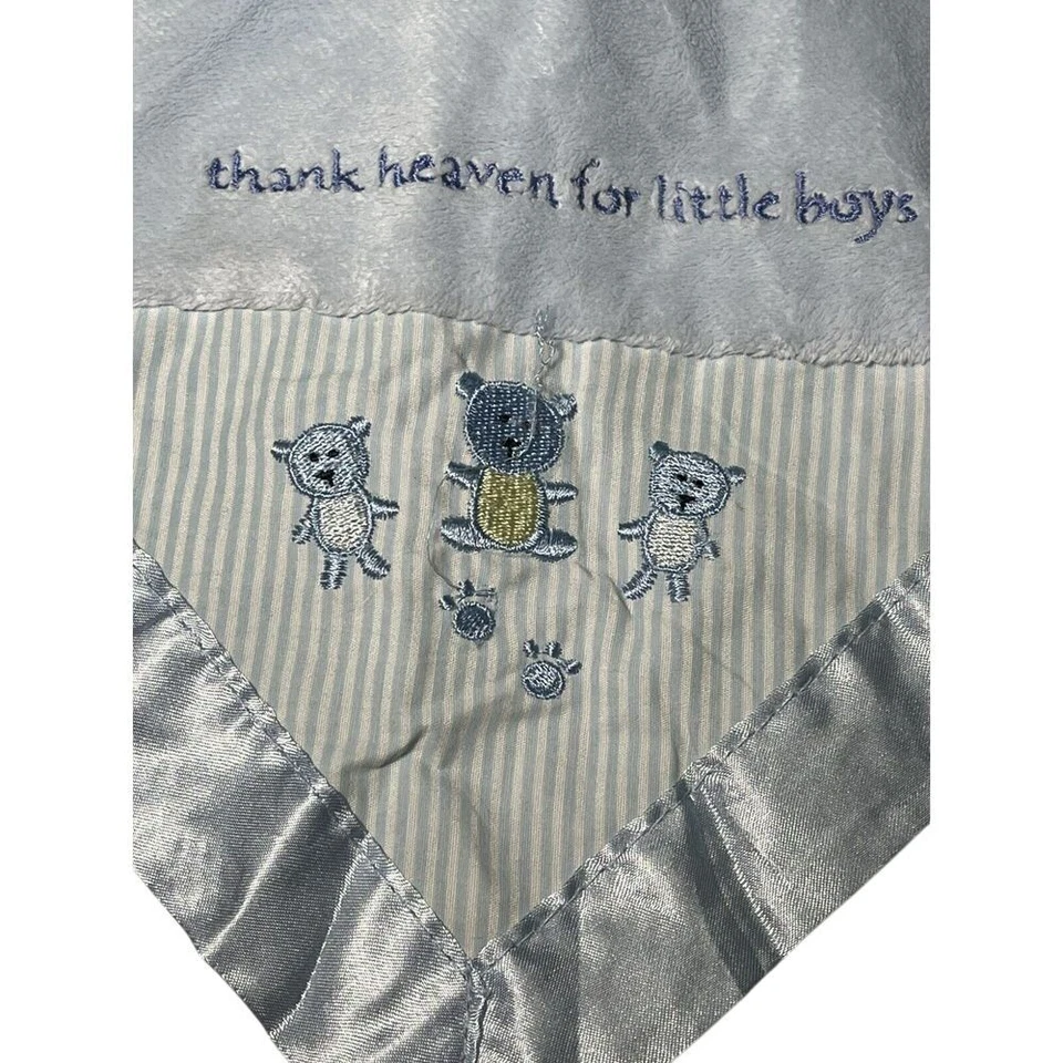 Manta Carters Just One Year Blue Bear Lovey Thank Heaven For Little Boys Foto 2 de 4