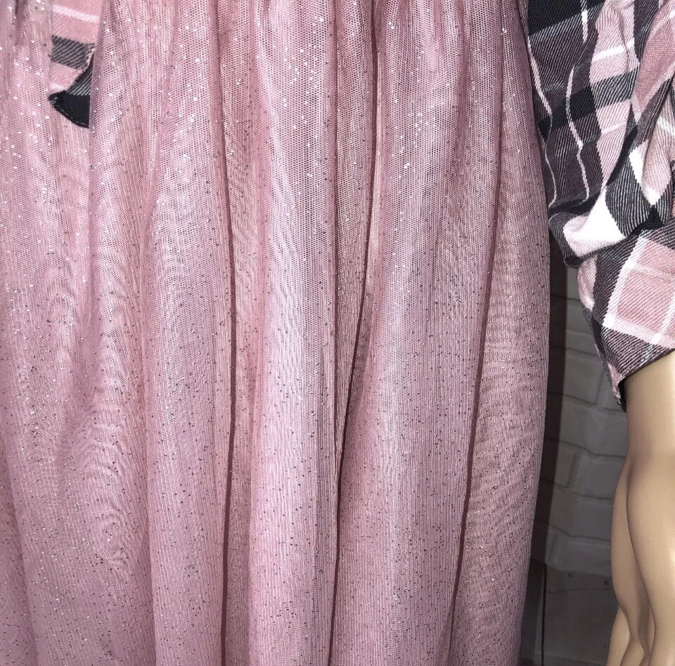 Justice Girls Flannel With Sparkly Twirl Toile Skirt Youth Size 14/16 Fun Cute B - Image 3 of 4