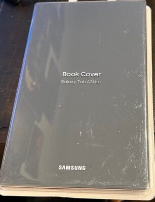 Genuine OEM Samsung Galaxy Tab A7 Lite Book Cover Dark Gray Folio Case Stand