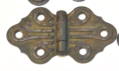 9 CERNIERE VINTAGE A FILO CON VITI FINITURA OTTONE FARFALLA - Foto 4 di 7