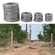Galvanised Steel Barbed Wire Livestock Paddock Security Fencing Anti-climbing