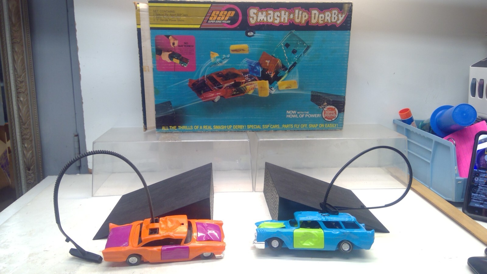1971 VINTAGE KENNER SSP SMASH UP DERBY CAR SET IN THE ORIGINAL BOX
