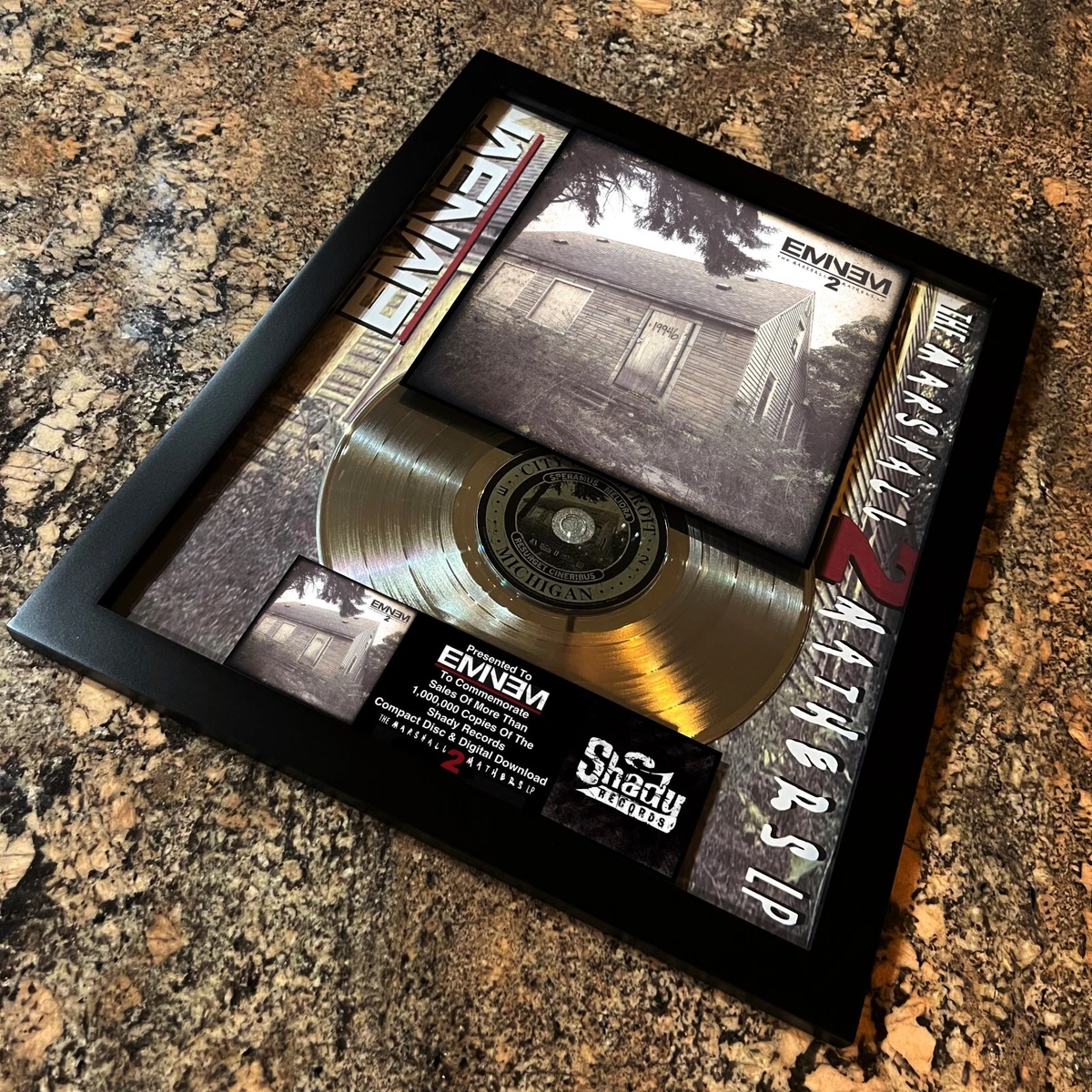EMINEM ( THE MARSHALL MATHERS LP 2 ) Award Vinyl CD Record Album.