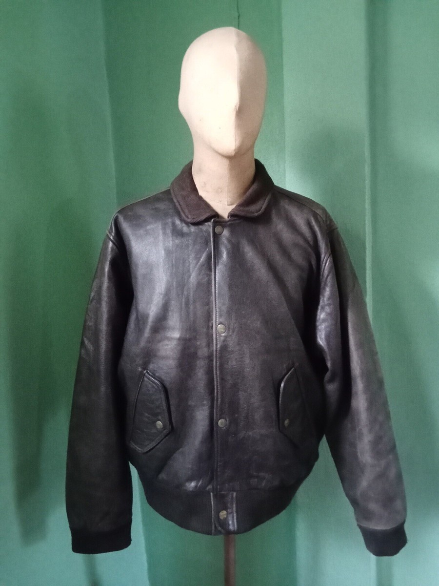 80's Chevignon Cowhide Flying Leather Jacket Size L France 80's Chevignon Cowhide Flying Leather Jacket Size L France