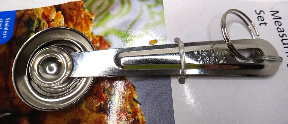 NEW!! MAINSTAYS Measuring Spoons, Nesting, Stainless Steel, Set of 4 - Image 2 of 4