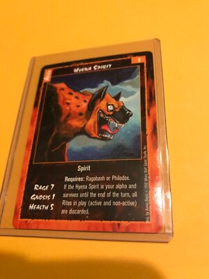 HYENA SPIRIT: RAGE 1998 LOFR CCG Sept card, White Wolf werewolf TCG, Ally
