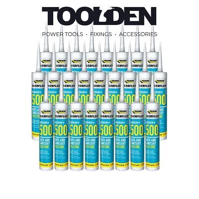 Everbuild Everflex 500WE Bath & Sanitary Silicone Sealant White 295ml (25 Tubes)