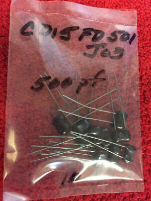 CD15FD501J03 CAP MICA 500PF 5% 500V RADIAL 10 PCS NOS