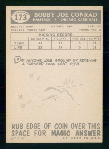 Bobby Joe Conrad RC 1959 Topps 59 No 173 NRMINT 38684 - Bild 2 von 2